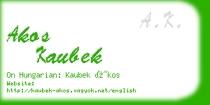 akos kaubek business card